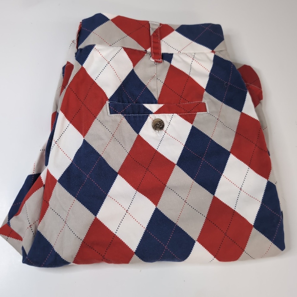 Loudmouth‎ Golf Shorts Sz 34 Argyle Multicolor Stretch